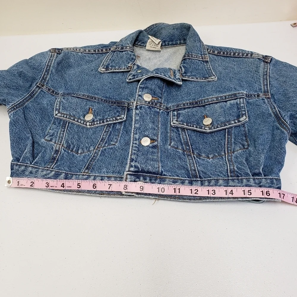 Bongo Womens Cropped Denim Jacket Vintage USA  Size Small - Picture 5 of 7